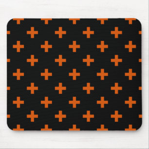 Mousepad Cruz de polca laranja no preto