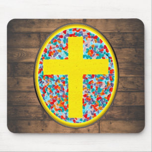 Mousepad cruz de vidro contida