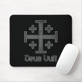 Mousepad Cruz Deus Vult dos Cavaleiros Templários de Jerusa