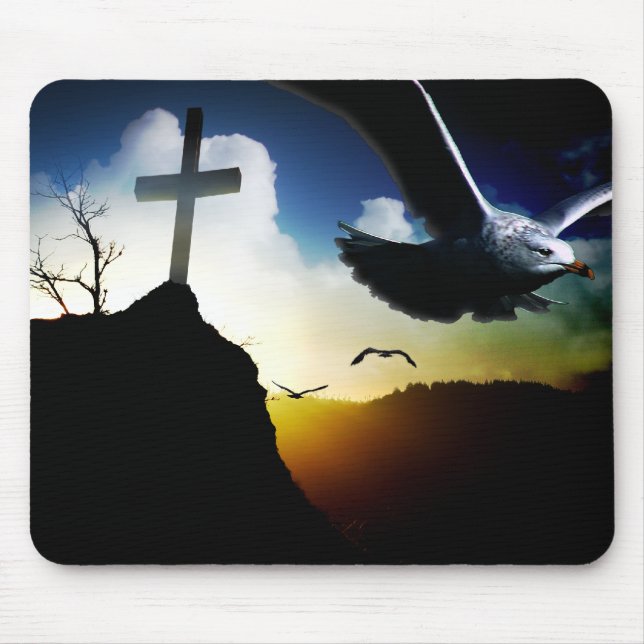 Mousepad Cruz do nascer do sol (Frente)