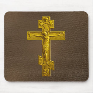 Mousepad Cruz ortodoxa russa ouro