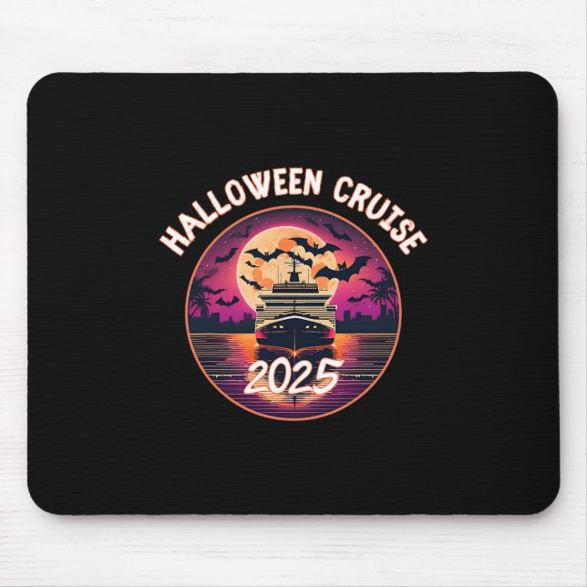 Mousepad Cruzeiro de Halloween 2025 Navio Luar Oceano Byts  (Frente)