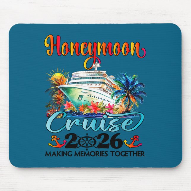 Mousepad Cruzeiro de Lua de Mel 2026 Design Recém-Casados (Frente)