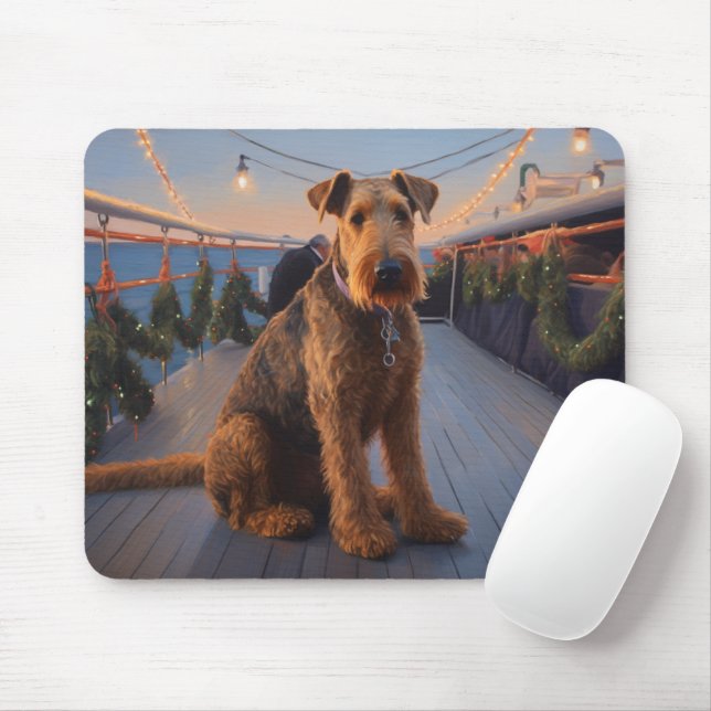 Mousepad Cruzeiro de Natal Airedale: Delito de Férias Pawso (Com mouse)