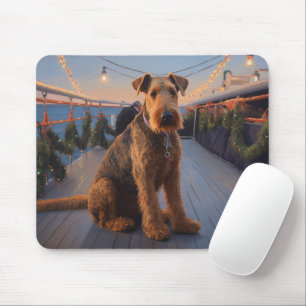 Mousepad Cruzeiro de Natal de Airedale: Delícia de Férias P