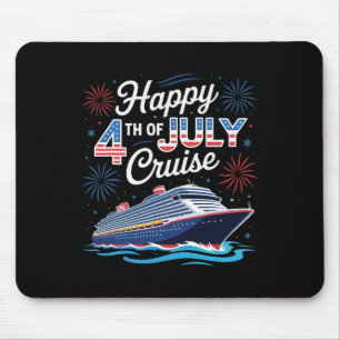 Mousepad Cruzeiro Feliz 4 de Julho Patriótico Família Combi
