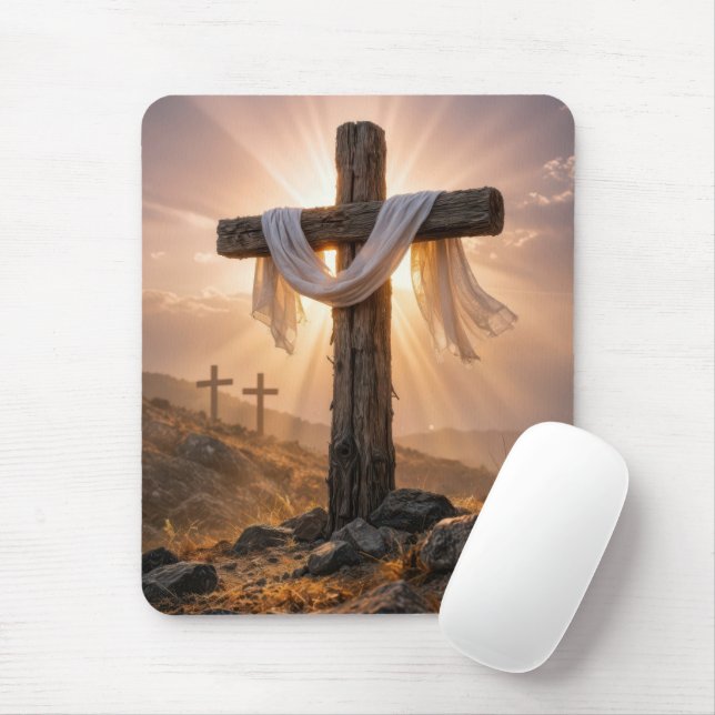 Mousepad Cruzes da Páscoa em uma Colina (Com mouse)