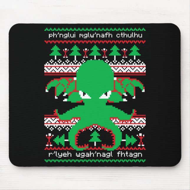 Mousepad Cthulhu Cultist Christmas Cthulhu Ugly Christmas S (Frente)