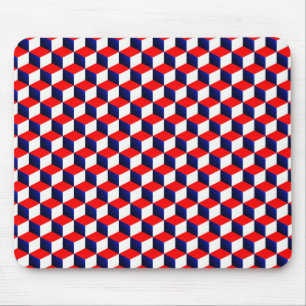 Mousepad Cubos brancos e azul protegidos vermelhos do olhar