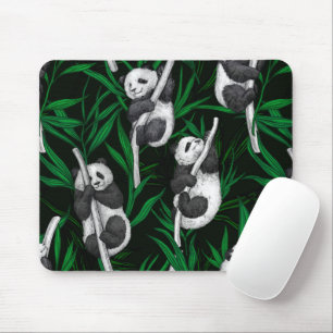 Mousepad Cubos de panda em verde-escuro