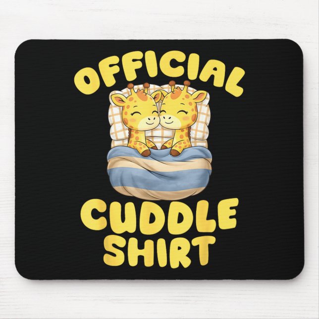 Mousepad Cuddle Cute Giraffes Couple Valentine's Day  (Frente)