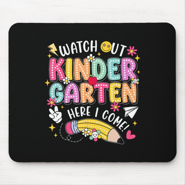 Mousepad Cuidado Jardim de Infância Aqui Vou De Volta à Esc (Frente)