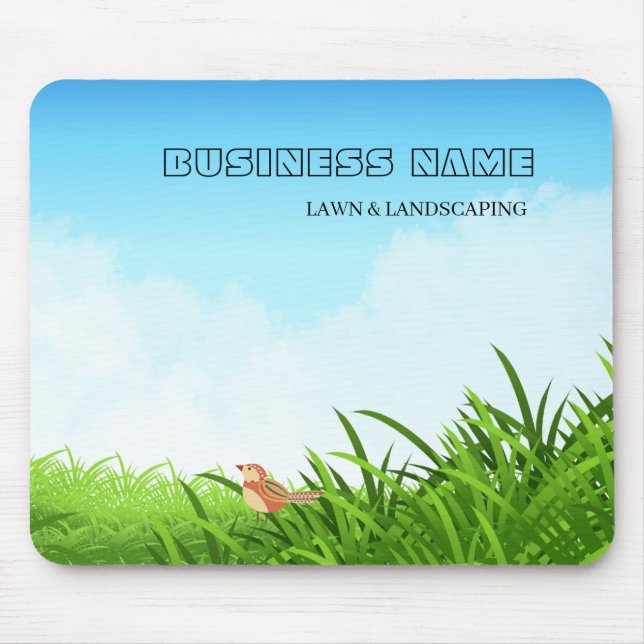 Mousepad Cuidado Profissional de Relvado Verde e Paisagismo (Frente)
