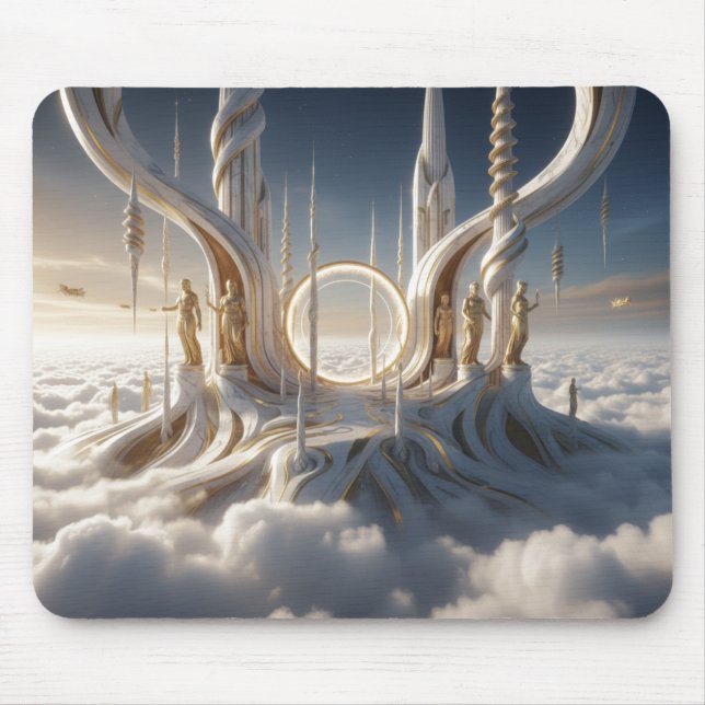 Mousepad Cuidadores Guardam Portal do Céu nas Nuvens (Frente)