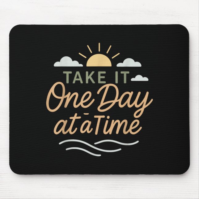 Mousepad Cuide a Saúde Mental Um Dia de Cada Vez Calma (Frente)