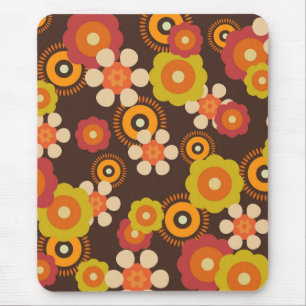 Mousepad Cultura de Pop de Flores Retroativas do Disco 70s