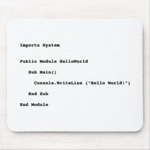Mousepad Cumprimento do mundo de Visual Basic olá!