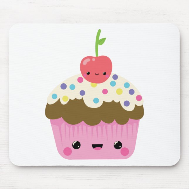 Mousepad Cupcake bonito de Kawaii (Frente)