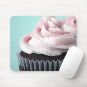 Mousepad Cupcake de chocolate Rosa Glacé de baunilha