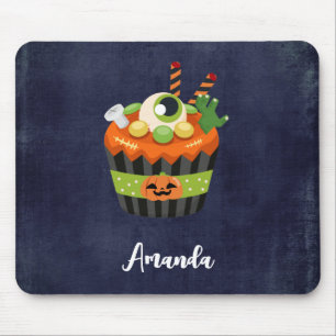Mousepad Cupcake de Halloween bonito e assustador com uma b