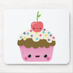 Mousepad Cupcake de Kawaii com a cereja na parte superior