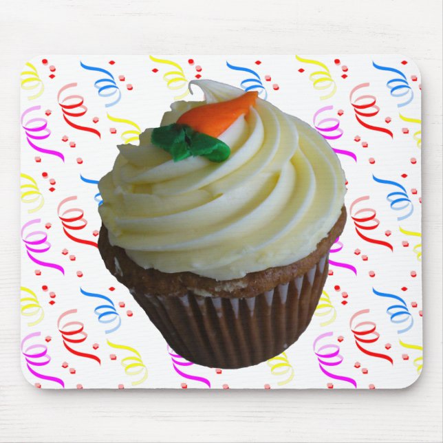 Mousepad Cupcake de Tremor de Cenoura com Confetti (Frente)