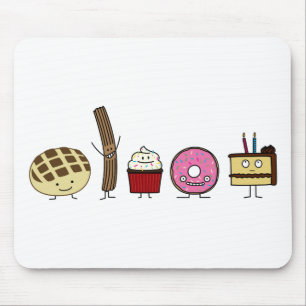 Mousepad Cupcake do bolo da rosquinha do churro do dulce da