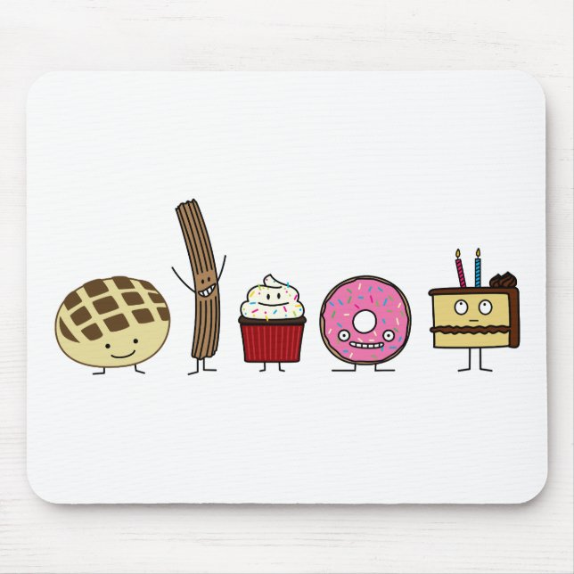 Mousepad Cupcake do bolo da rosquinha do churro do dulce da (Frente)