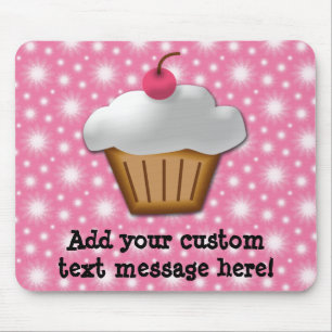 Mousepad Cupcake do entalhe com a cereja cor-de-rosa na