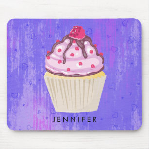 Mousepad Cupcake doce com framboesa no topo