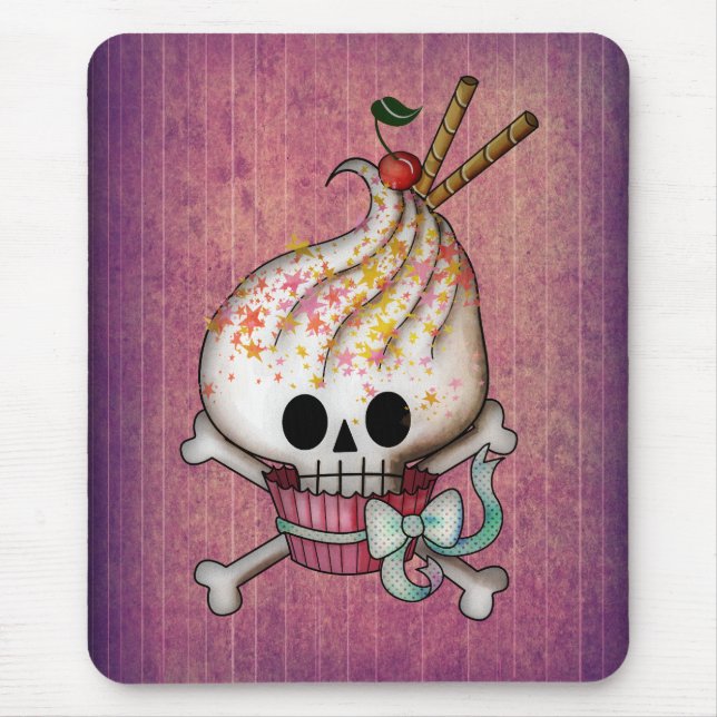Mousepad Cupcake doce do crânio (Frente)