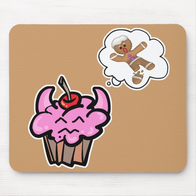 Mousepad Cupcake Engraçado Mau Cookie Killer (Frente)