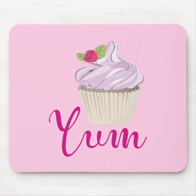 Mousepad Cupcake rosa Yum! (Frente)