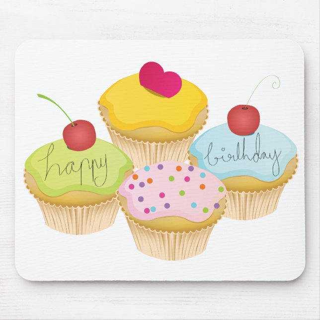 Mousepad Cupcakes de aniversário (Frente)