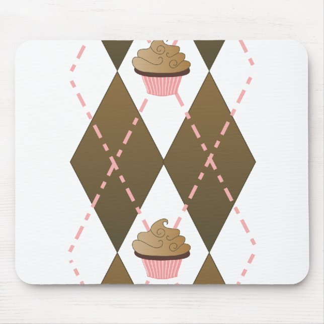Mousepad Cupcakes e Argyle (Frente)