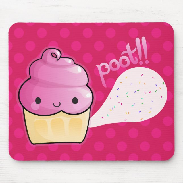 Mousepad Cupcakes Fart Sprinkles cor-de-rosa (Frente)