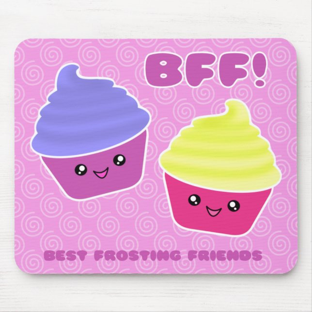 Mousepad Cupcakes Kawaii BFF (Frente)