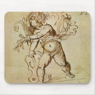 Mousepad Cupido com um Violino por Domenico Campagnola