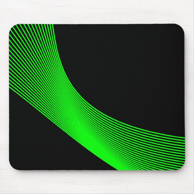 Mousepad Curvas Bézier - Verde em preto (Frente)