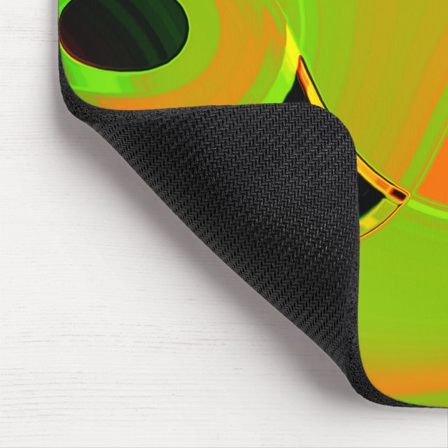 Mousepad Curvas de abstrato em verde limão com banho de lar (Canto)