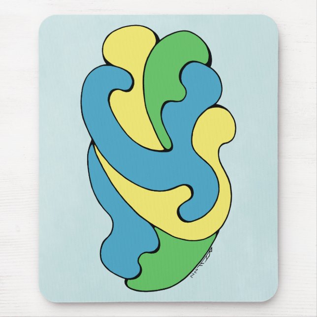 Mousepad Curvas de Embrasão (Amarelo, Azul, Verde) (Frente)