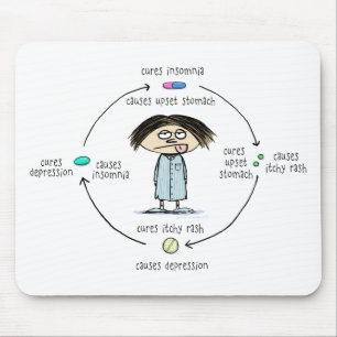 Mousepad Curvas e Causas  Cartoon de Medicina Engraçada