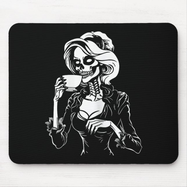 Mousepad Custo do Café do Bebendo Preguiçoso do Skeleton Sk (Frente)