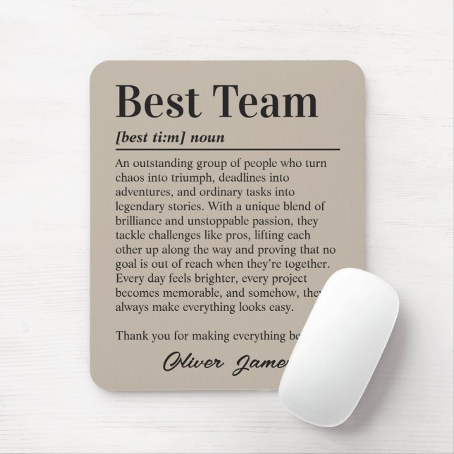 Mousepad Custom Best Team Definition Teamwork (Com mouse)
