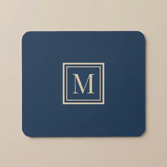 Mousepad Custom Blue & Vanilla Framed Monogram (Criador carregado)