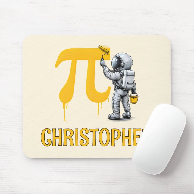 Mousepad Custom Cool Astronaut Painting Pi Symbol Pi Day  (Com mouse)