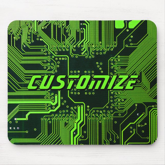 Mousepad Custom Cyber Green PCB Circuit Board Tech Art (Frente)