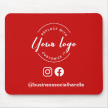 Custom Logo Red Business Branding social handle