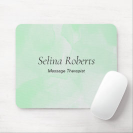 Mousepad Custom name green watercolor