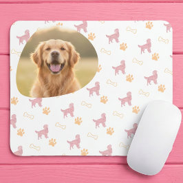 Mousepad Custom Photo Golden Retriever - Pastel Pink